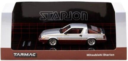 Macheta Auto Mitsubishi Starion Rosu Alb 1:64 Tarmac