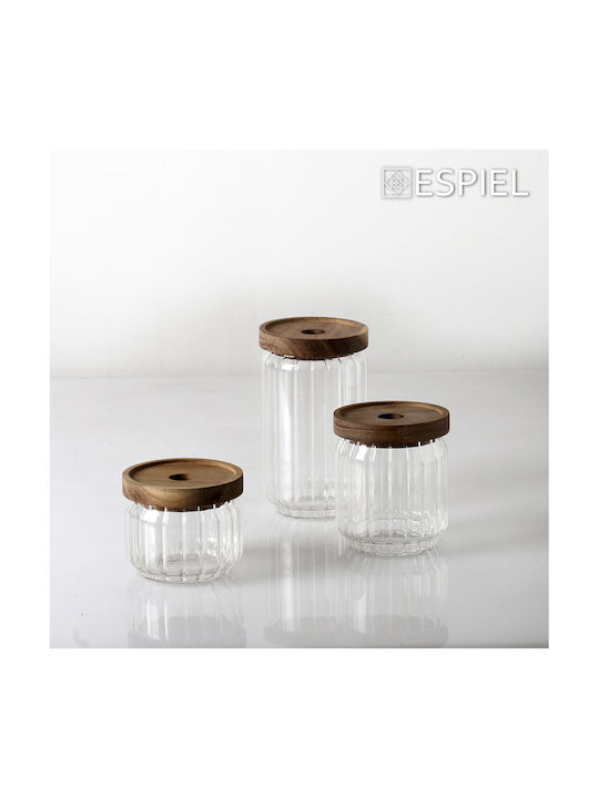 Espiel Set of 6 Glass Coffee Jars with Lid Transparent 750ml 6 Pieces