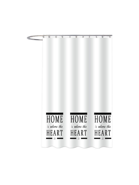 Frans K17 Shower Curtain Fabric 180x200cm White Black