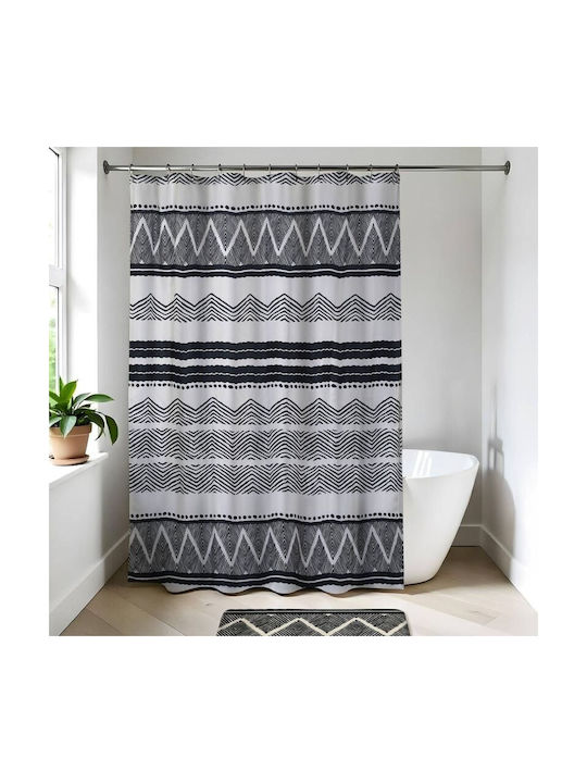 Atmosphera Lodge Fabric Shower Curtain 180x200cm Polyester