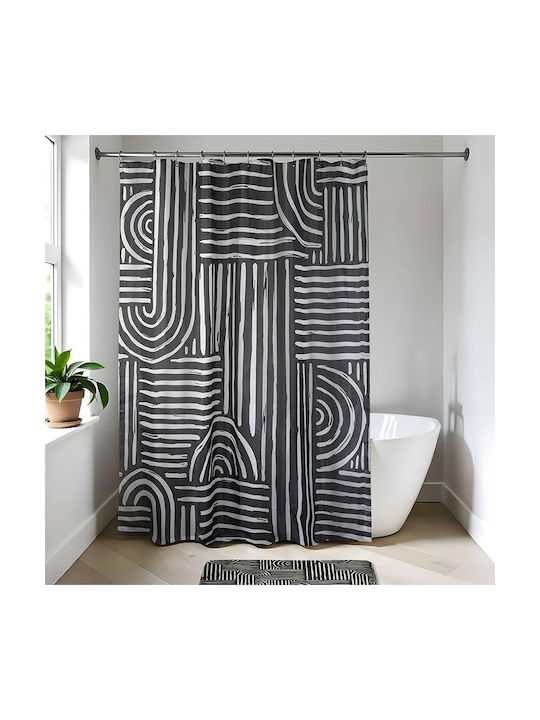 Atmosphera Ethnik Vibes Κουρτίνα Μπάνιου Υφασμάτινη 180x200cm Polyester