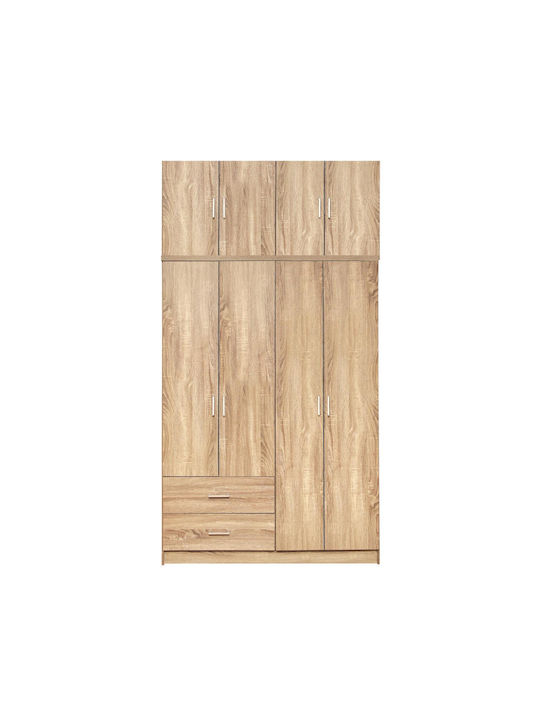 Four Door Wardrobe with Loft Sonama 120x42x241cm
