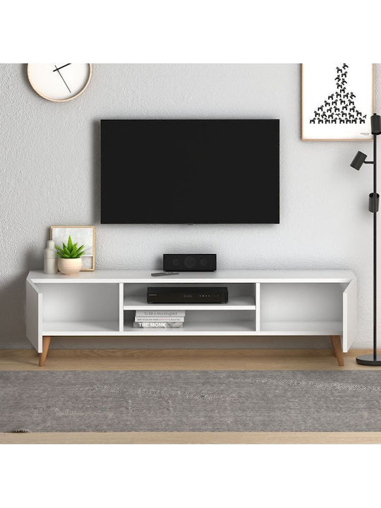 TV-Möbel Hölzernes Plane White L150xB32xH46cm