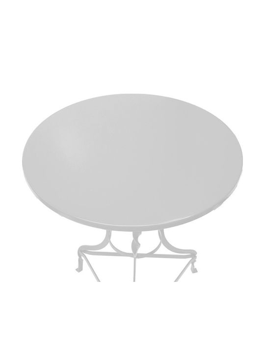 Noah Outdoor Dinner Free Standing Metal Table White 70x70x72cm