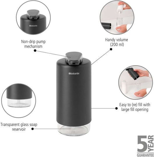 Brabantia Dispenser Κουζίνας Μεταλλικό Γκρι 200ml