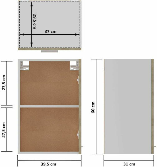 Cabinet Wall Sonoma Oak 39.5x31x60cm