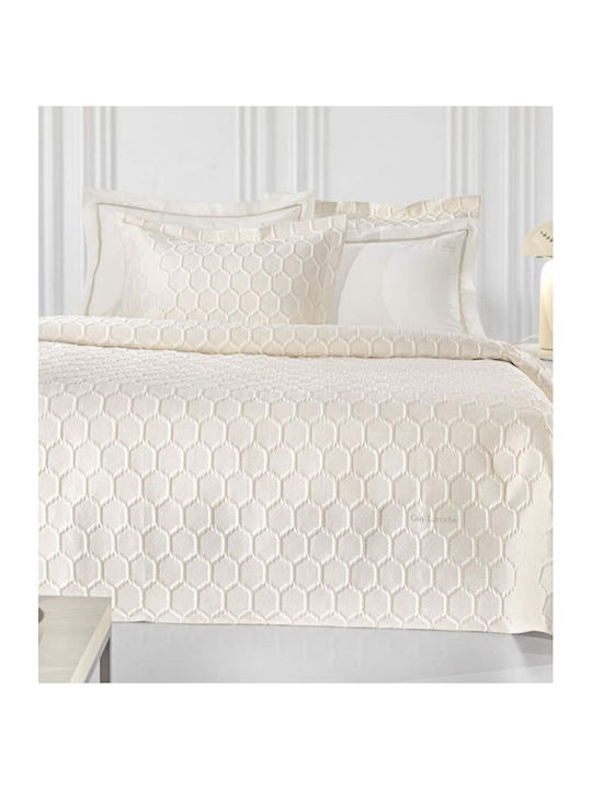 Guy Laroche Hive Σετ Κουβερλί Υπέρδιπλο Microsatin Ecru 240x250cm 3τμχ