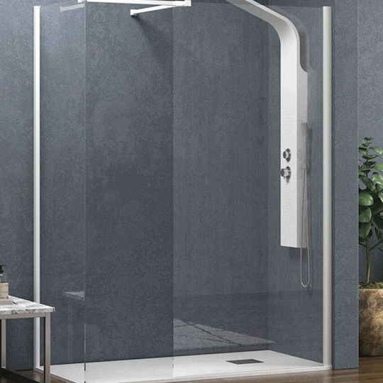 Karag Walkin 2 Feste Seite für Dusche 170x200cm Klarglas Weiß