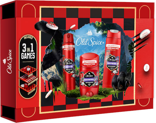Old Spice Gamebox Set Cadou Cu Night Panther Deodorant Stick Spray Gel De Duș Și Jucării 3 În 1 Aromă Cu Miros De Calitate Care Durează