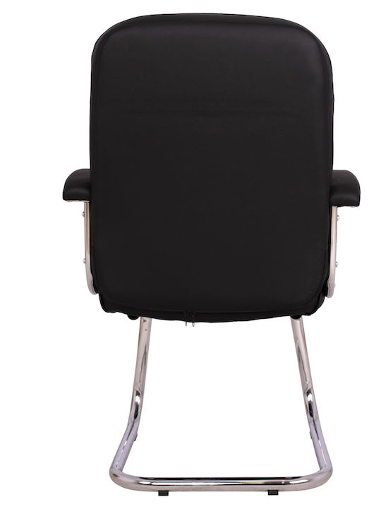 Πολυθρόνα Επισκέπτη με Μπράτσα Μαύρη 61.5x62x98cm 2τμχ