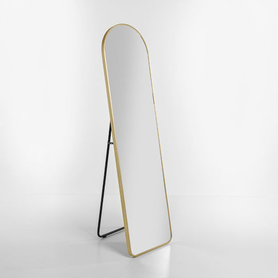 Liberta Semiramis Oglindă De Podea Arcuită Cu Cadru Metalic Auriu 150x40cm