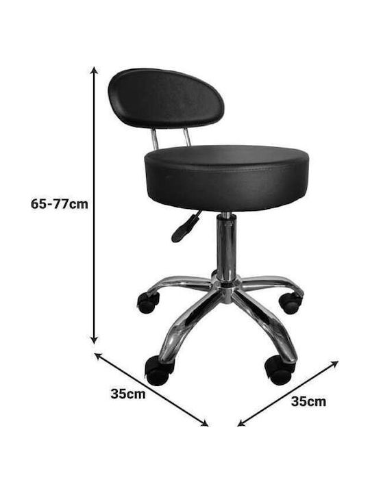 Office Desk Stool with Backrest Tebere Black 35x35x65cm