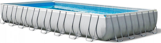 Intex PVC Swimming Pool 10lt with Metallic Frame 975x488x132cm Gray