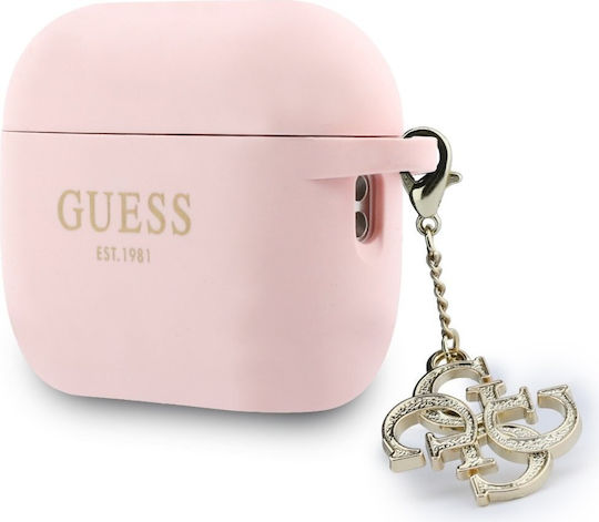 Guess Θήκη Σιλικόνης σε Ροζ χρώμα για Apple AirPods Pro 3