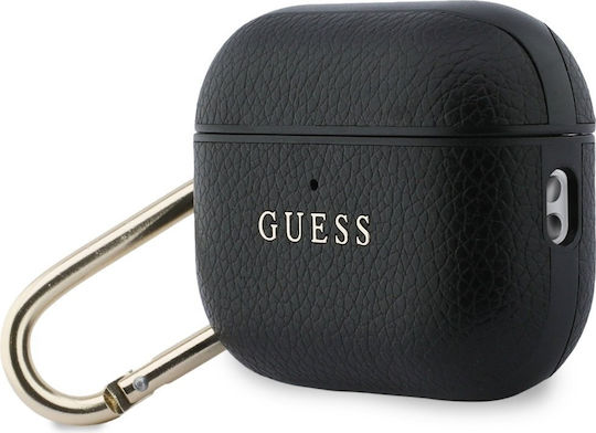 Guess Hülle Kunststoff mit Haken in Schwarz Farbe für Apple AirPods Pro 3