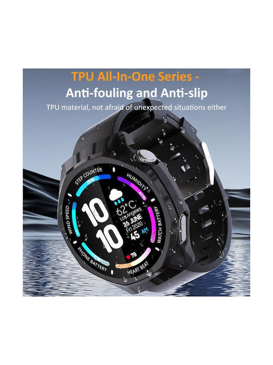 Силиконов Калъф със Стъкло в Син цвят за Huawei Watch GT 6 41mm