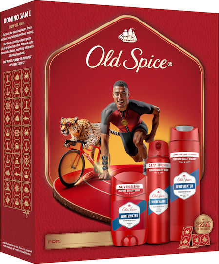 Old Spice Ironman Gift Set With Deodorant Stick Spray And Shower Gel Whitewater 24 Hour Freshness For Daily Use Scent With Quality Long Lasting Fragrance