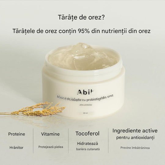 Abib Cremă de Față pentru Hidratare, Reconstrucție și Strălucire cu Orez și Probiotice 80ml