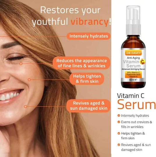 Dr Marcus Ενυδατικό & Αντιγηραντικό Serum Προσώπου με Βιταμίνη C & Βιταμίνη E για Λάμψη 60ml
