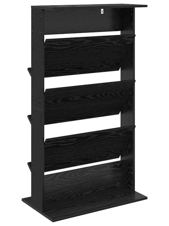 vidaXL PU Magazine Rack Black 70x41x126cm