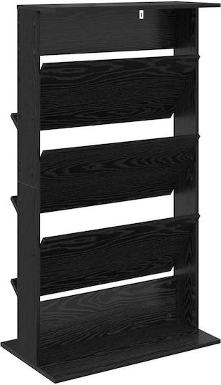 vidaXL PU Magazine Rack Black 70x41x126cm