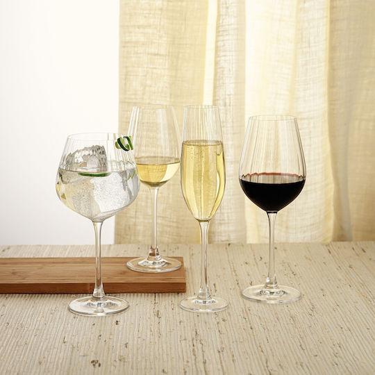 Bohemia Set of Glasses Champagne / White Wine made of Crystal Stemmed 260ml 6pcs
