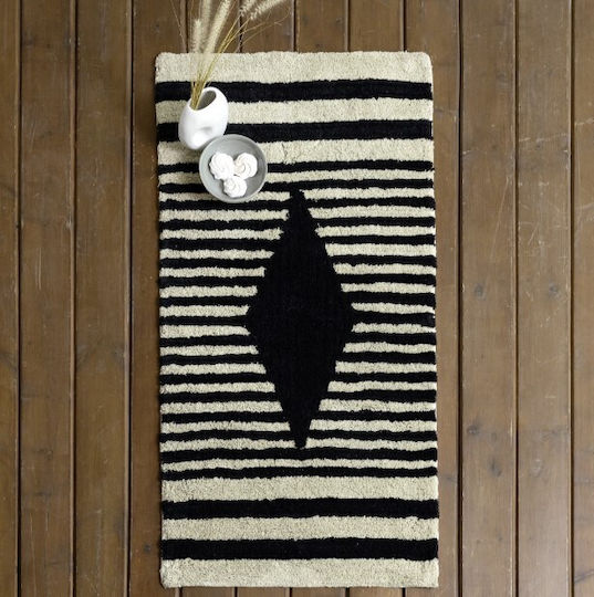 Nima Zira Covor Rectangular Bumbac Ecru, Black