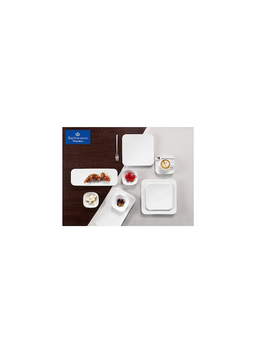 Seltmann Serving Bowl Square made of Porcelain White 13x13cm
