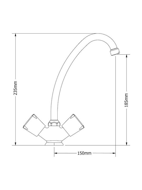 Viospiral Corona Sink Faucet Silver