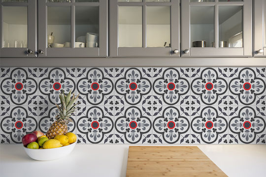Vinyl Tile Stickers Design Flowers Royal Patterns 9x30x30 Cm