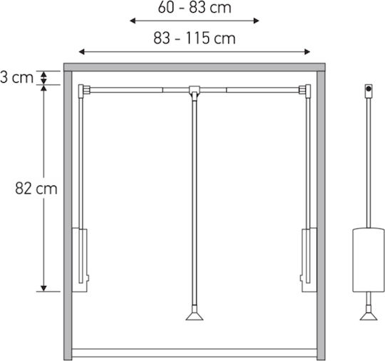 FFG Metal Wardrobe Lift Silver 37092 1pcs