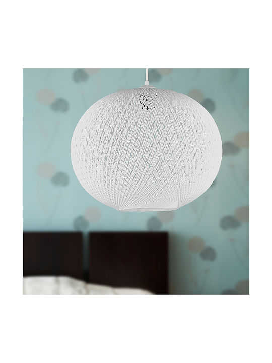 Megapap Visca Pendant Light White Ball with Socket E27 25x25x60cm