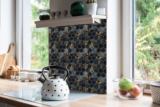 Plăci Autocolante Decorative Din Vinil Foaie Hexagonală 9x30x30 Cm