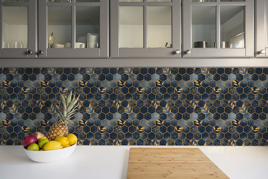Plăci Autocolante Decorative Din Vinil Foaie Hexagonală 9x30x30 Cm
