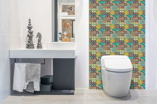 Panou De Perete Autocolant Vinilic Bucătărie Sau Baie Patchwork 100x50 Cm