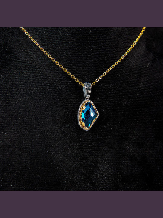 Halskette aus Vergoldet Silber mit Zirkon