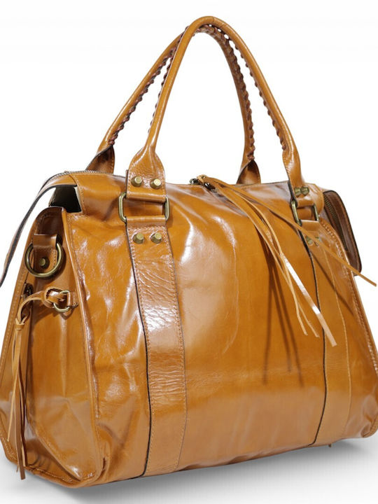 Leder Damentasche Tote Handtasche Taupe