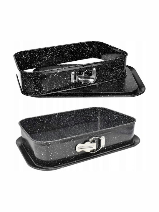 Formă de Patiserie pentru Chec Rectangulare cu Bază Detașabilă 39.5x28x8buc 1buc