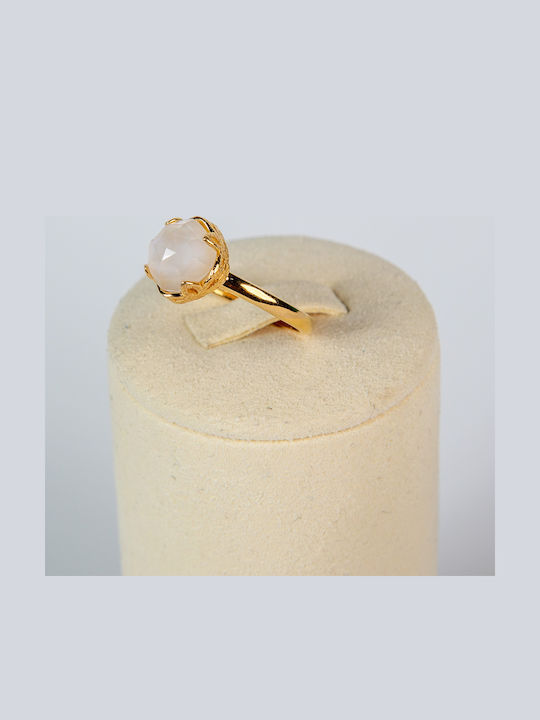 Damen Ring mit Perlen & Zirkonia aus Silber Vergoldet