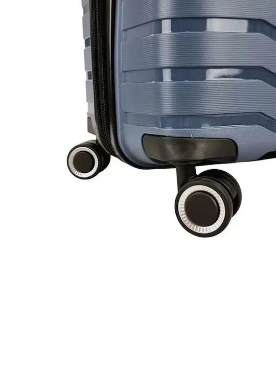 Rain Travel Suitcases Hard Blue with 4 Wheels Set of 3pcs RB80134-SET3-S-M-L-BLUE