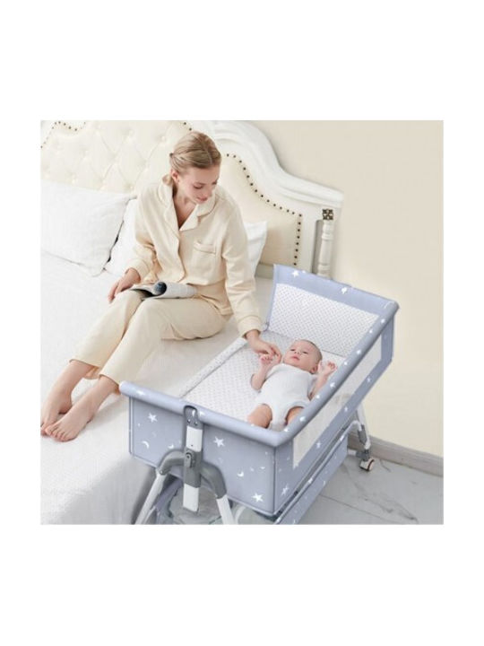 Lazarid Cradle with Mattress and Wheels Gray