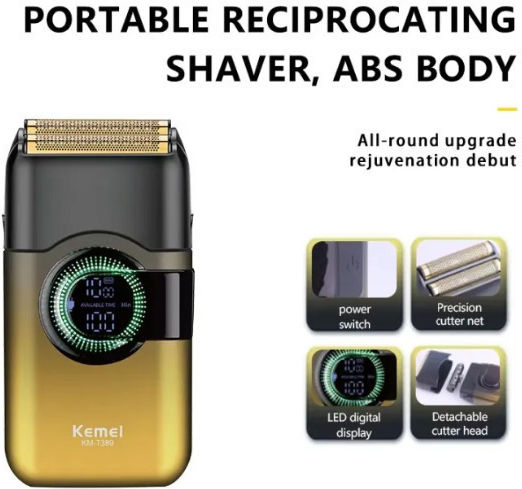 Kemei KM-T389 Rotating Electric Shaver Face Rechargeable