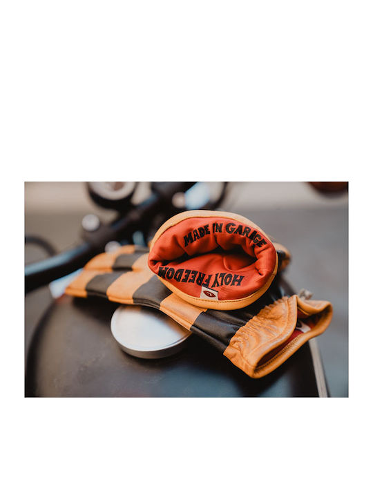 Holy Freedom Pitt Raw Ανδρικά Γάντια Μηχανής Δερμάτινα Black/Brown