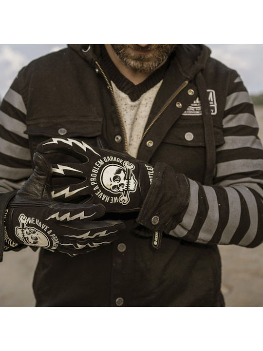 Holy Freedom Tools Summer Men's Motorcycle Gloves Black/White