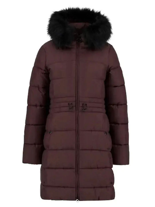 Γυναικείο Puffer Μπουφάν για Χειμώνα Red Velvet