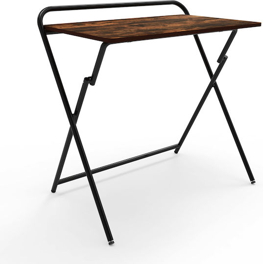 Mc127 B Folding Wooden Kitchen Table With Brown Metal Frame 50x80cm