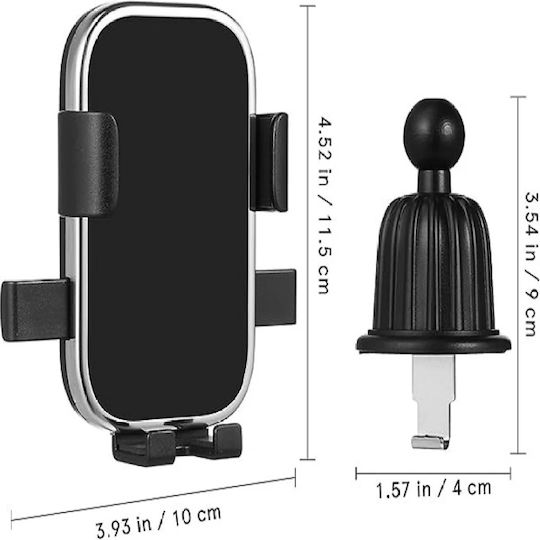 Car Mobile Holder Adjustable Hooks Air Vent Treqa Bc-t22 Black