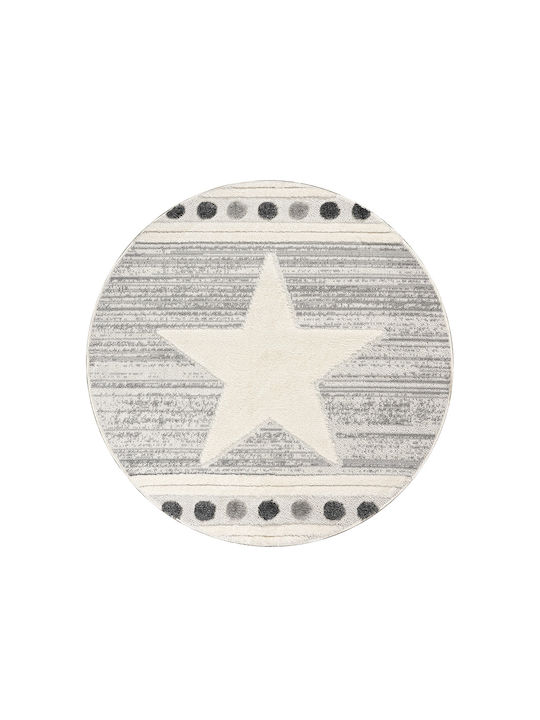 Beauty Home Παιδικό Χαλί Γκρι Στρογγυλό με Διάμετρο 133cm