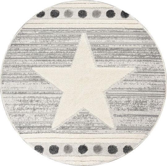 Beauty Home Kids Rug Gray Round with Diameter 133cm