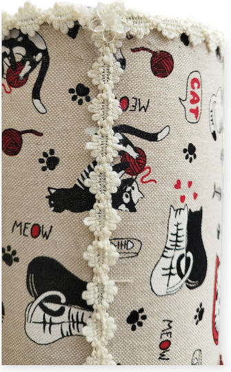 Oxygen Ruby Red Cats Πορτατίφ για Ντουί E27 με Κόκκινο Καπέλο και Βάση